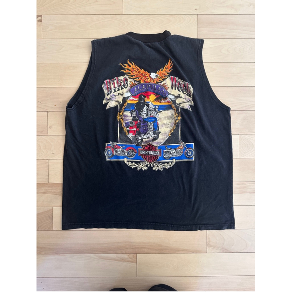 Vintage Harley Davidson Sleeveless Shirt – Acapulco Bike Week Graphic Tee Men’s - Picture 3 of 8